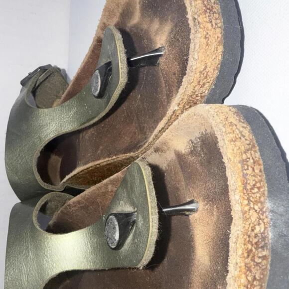 BIRKENSTOCK Gizeh Green Metallic Gorpcore Boho Thong Sandals Size 40 - Picture 4 of 15